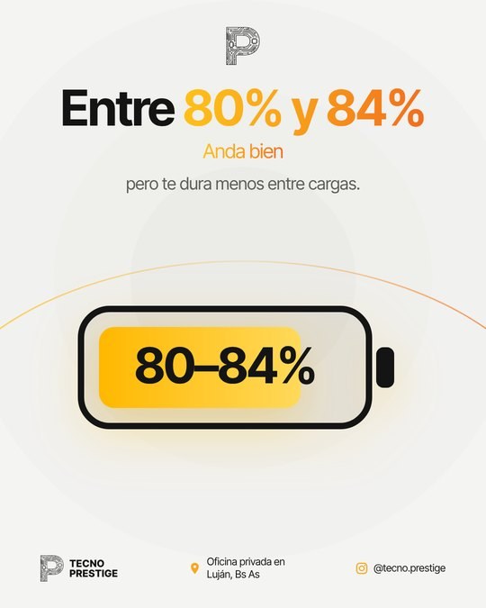 Slide: entre 80% y 84% de batería